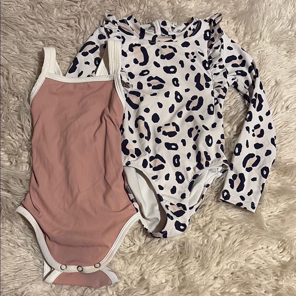 Leopard Print and Pink Kids One Piece Set